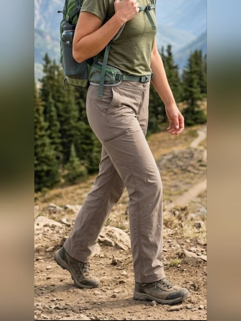 L.L. Bean Women's Gray Hiking Pants Sz 14 - Picture 1 of 12